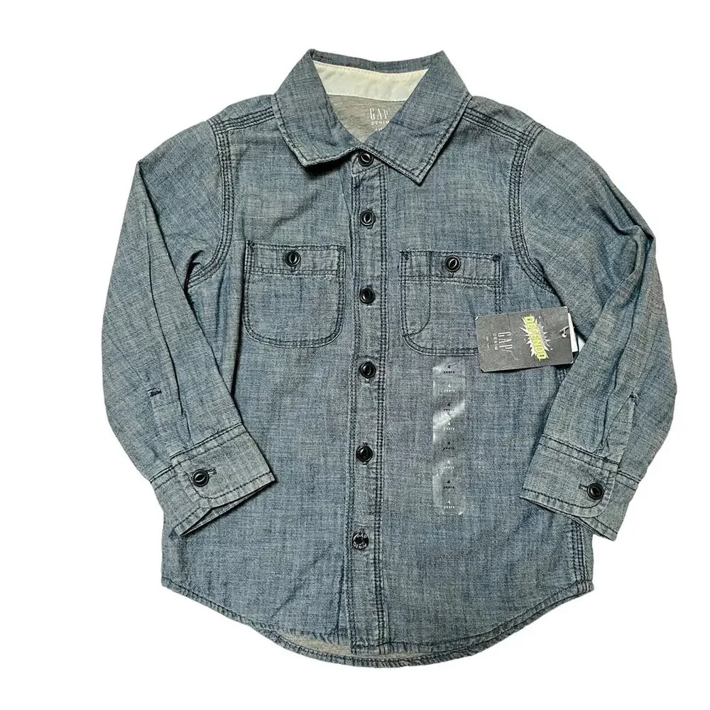 NWT Gap Lined Denim Shirt Shacked Size 4